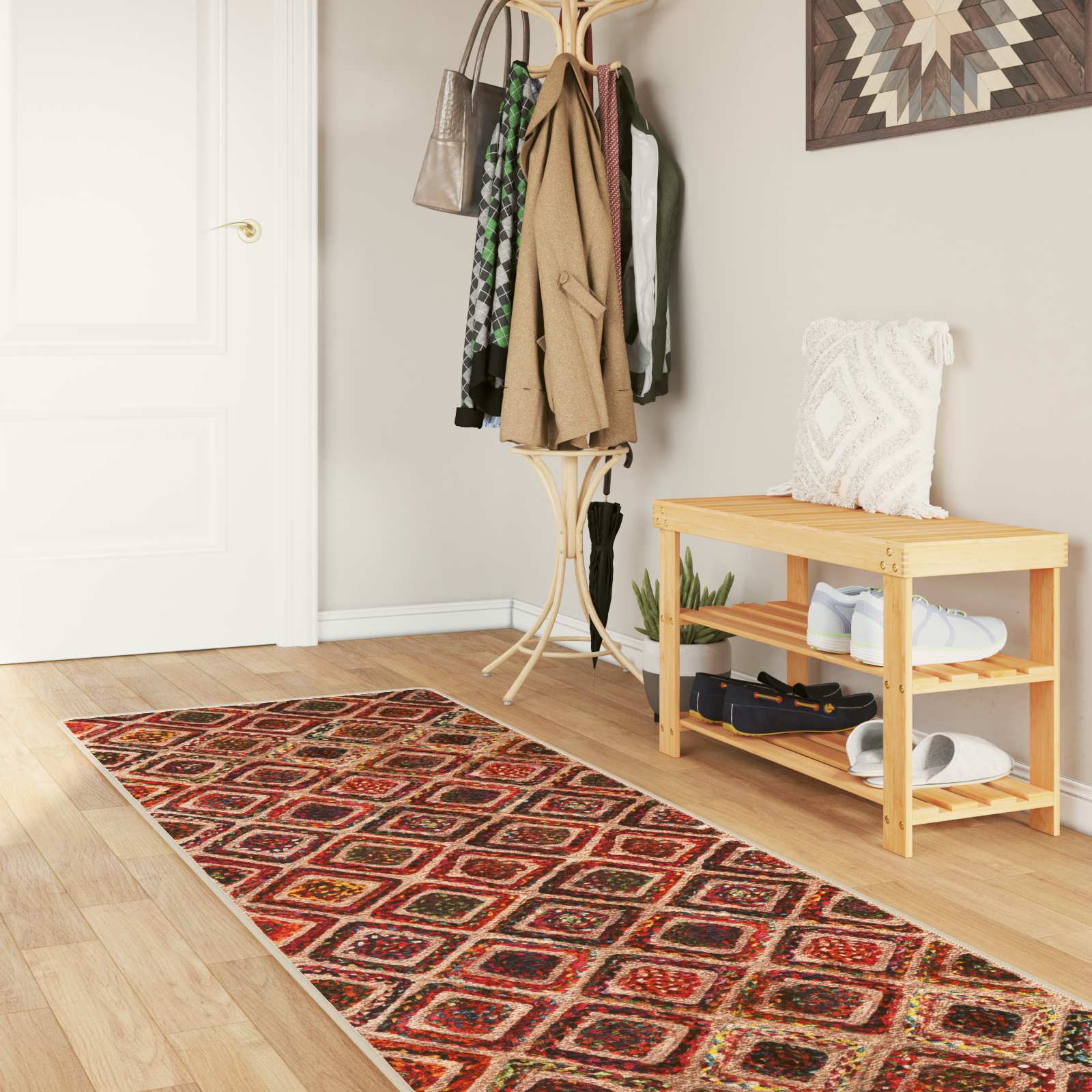 Χαλί Runner MARSA Πολύχρωμο 100 x 350 εκ. Πολυέστερ και PVC - Pakobazaar