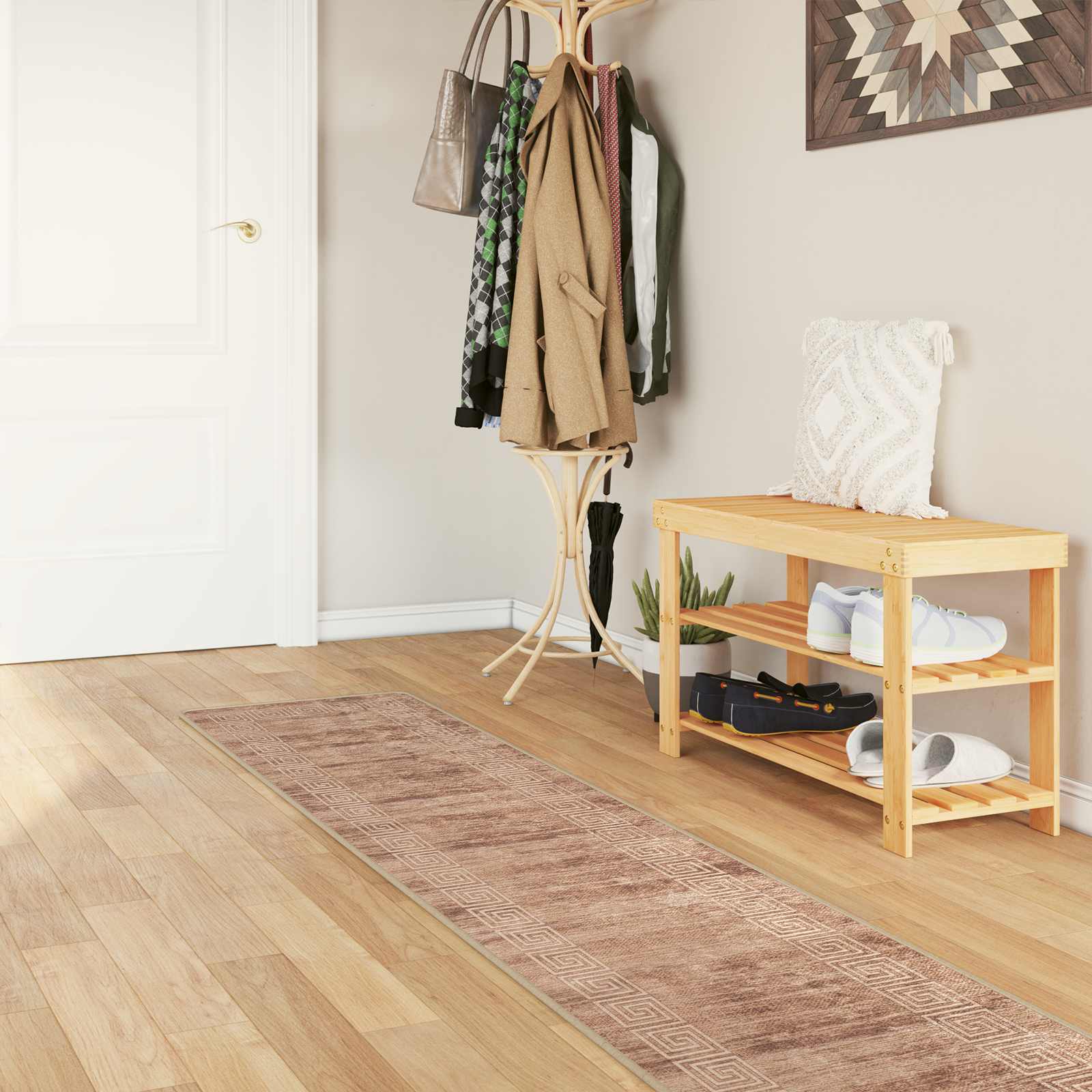 Χαλί Runner MARSA Λευκός 50 x 300 εκ Πολυέστερ και PVC - Pakobazaar