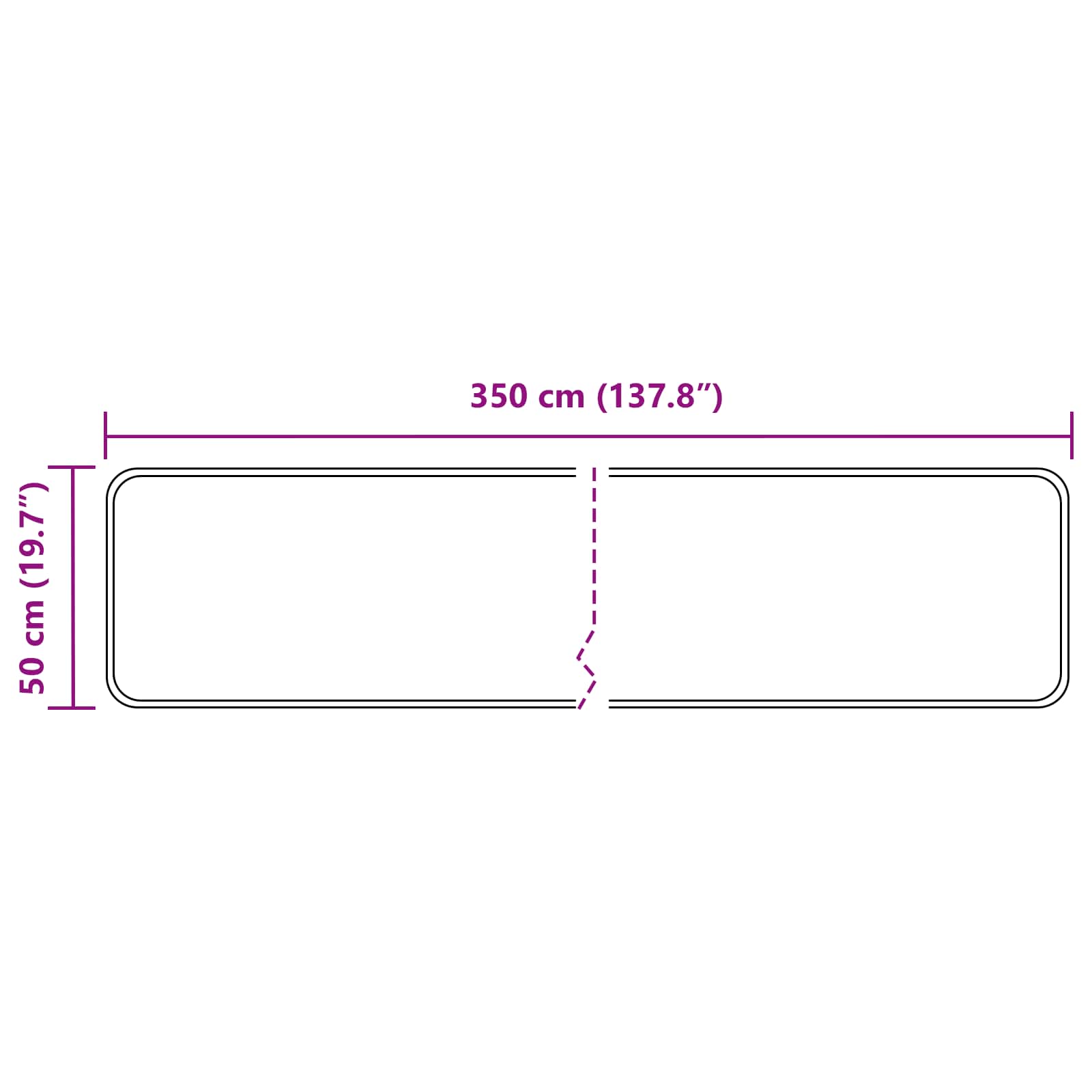 Χαλί Runner MARSA Μαύρο 50 x 350 εκ. Πολυέστερ και PVC - Pakobazaar