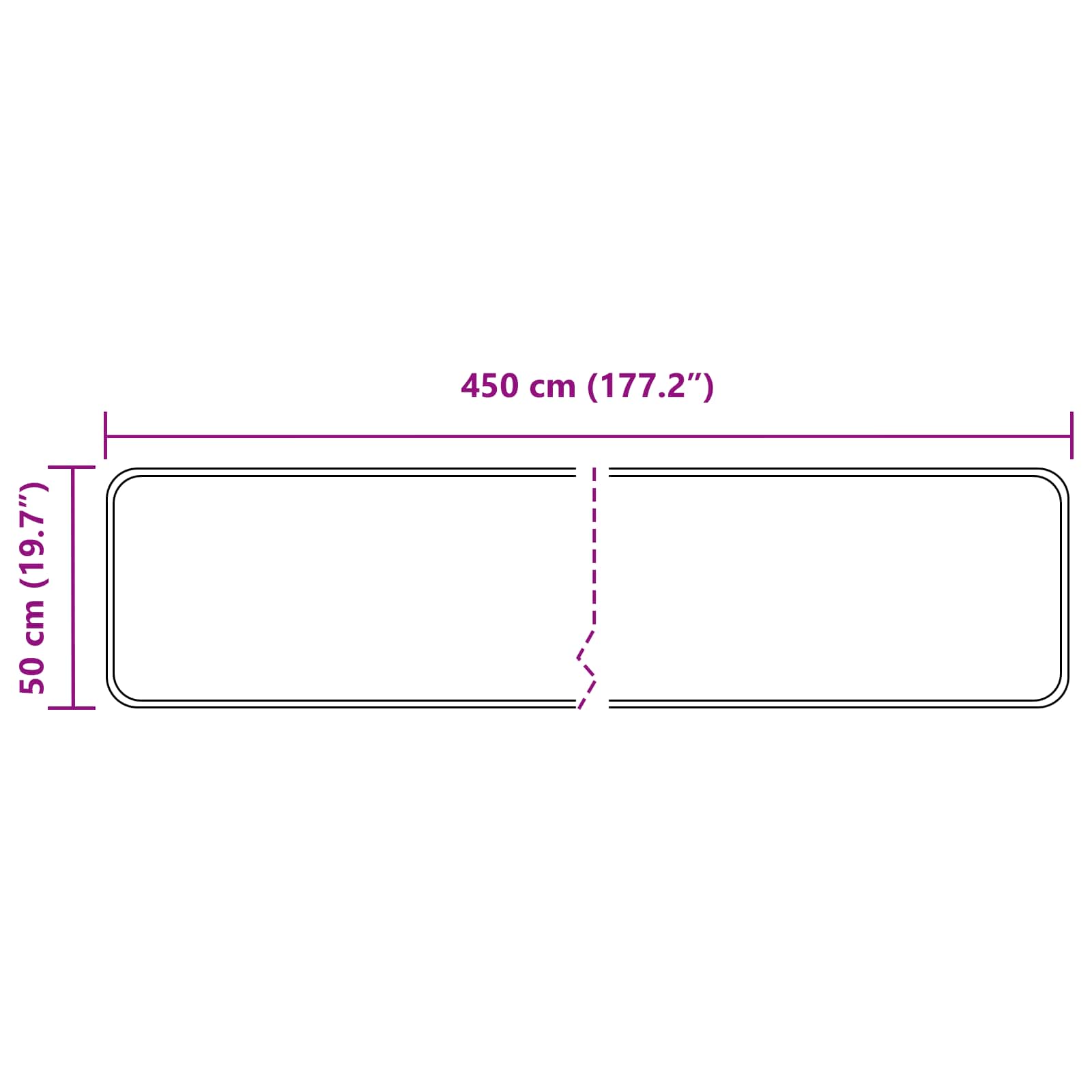 Χαλί Runner MARSA Μαύρο 50 x 450 εκ. Πολυέστερ και PVC - Pakobazaar