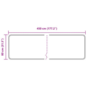 Χαλί Runner MARSA Μαύρο 80 x 450 εκ. Πολυέστερ και PVC - Pakobazaar