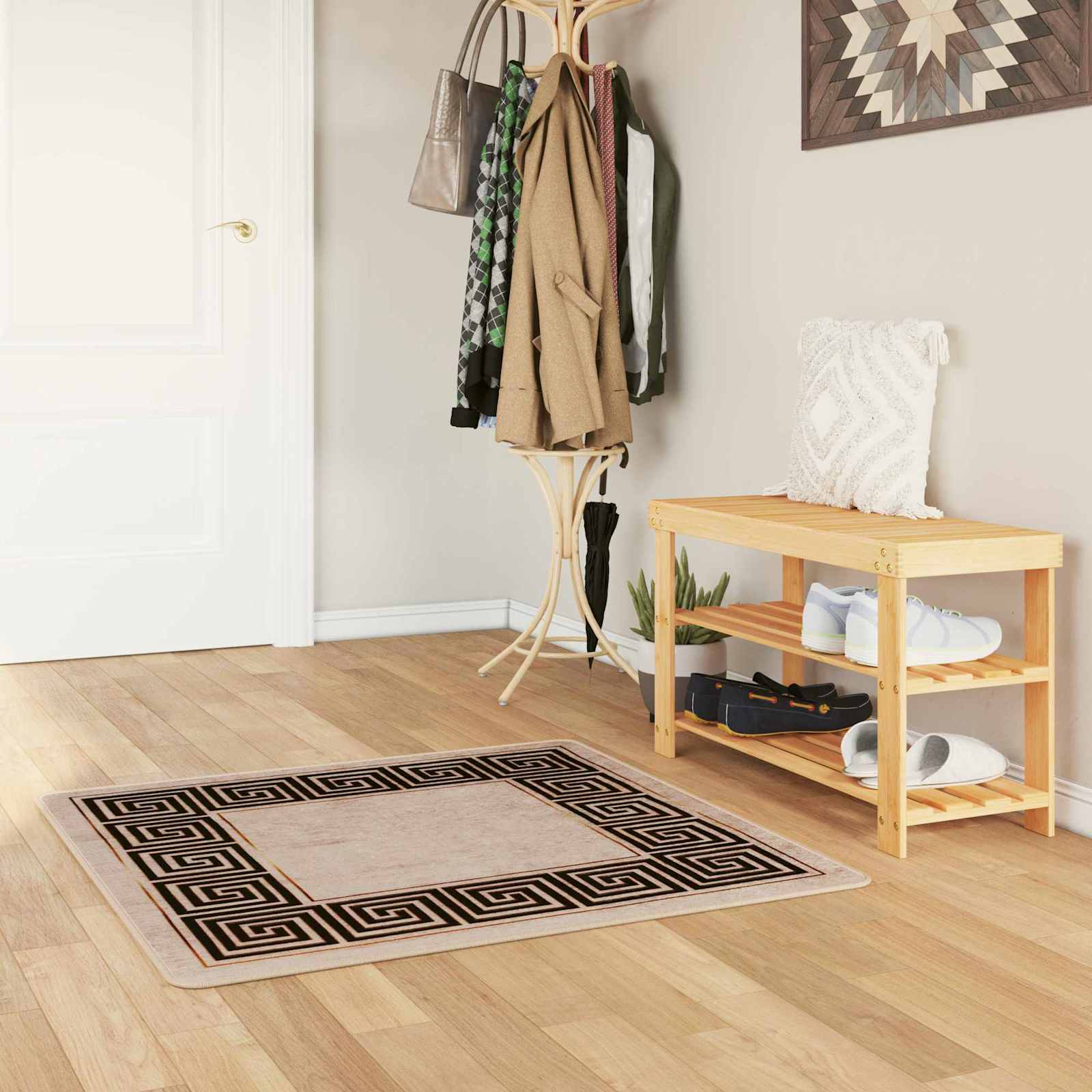 Χαλί Runner MARSA Μαύρο 100 x 100 cm Πολυέστερ και PVC - Pakobazaar