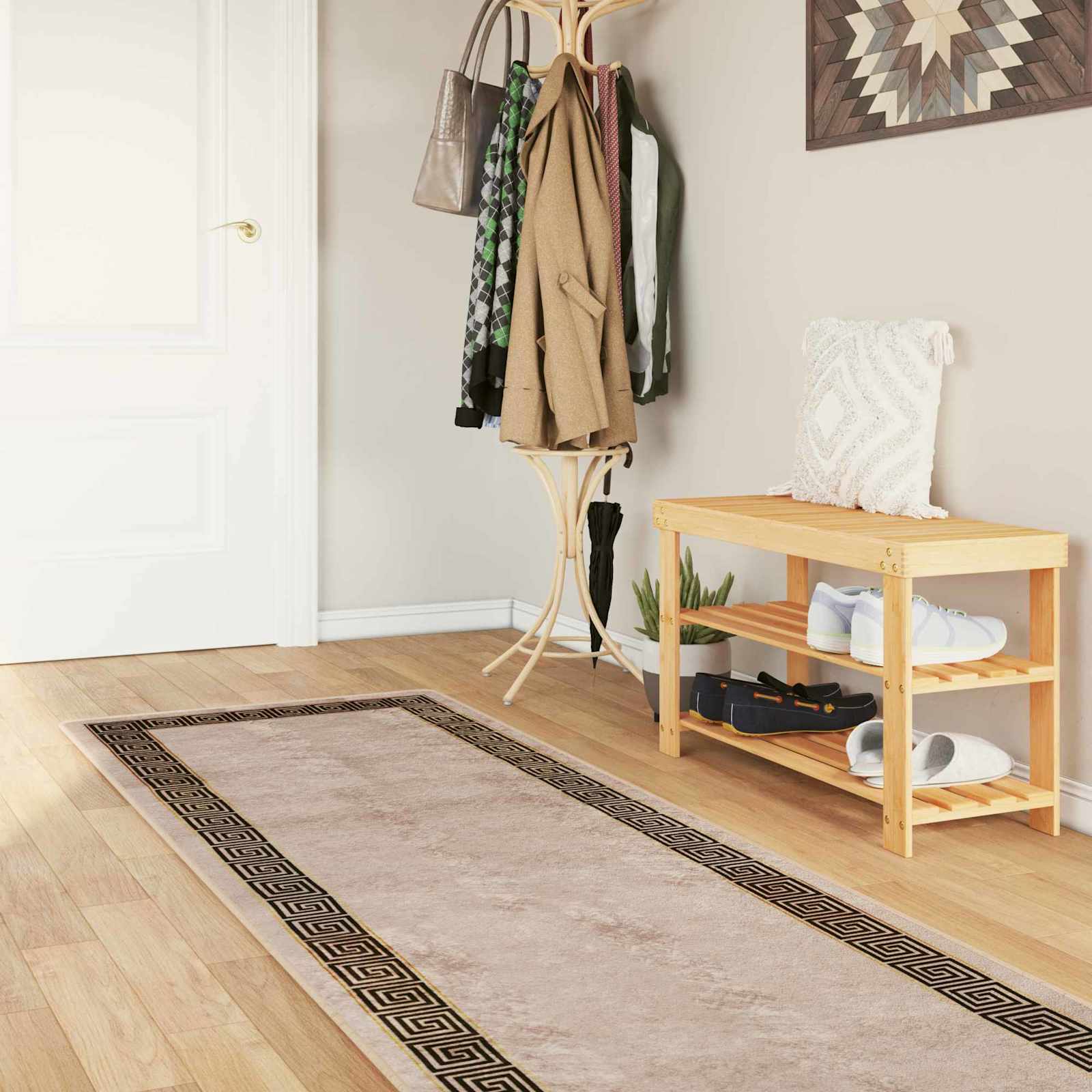 Χαλί Runner MARSA Μαύρο 100 x 450 εκ. Πολυέστερ και PVC - Pakobazaar