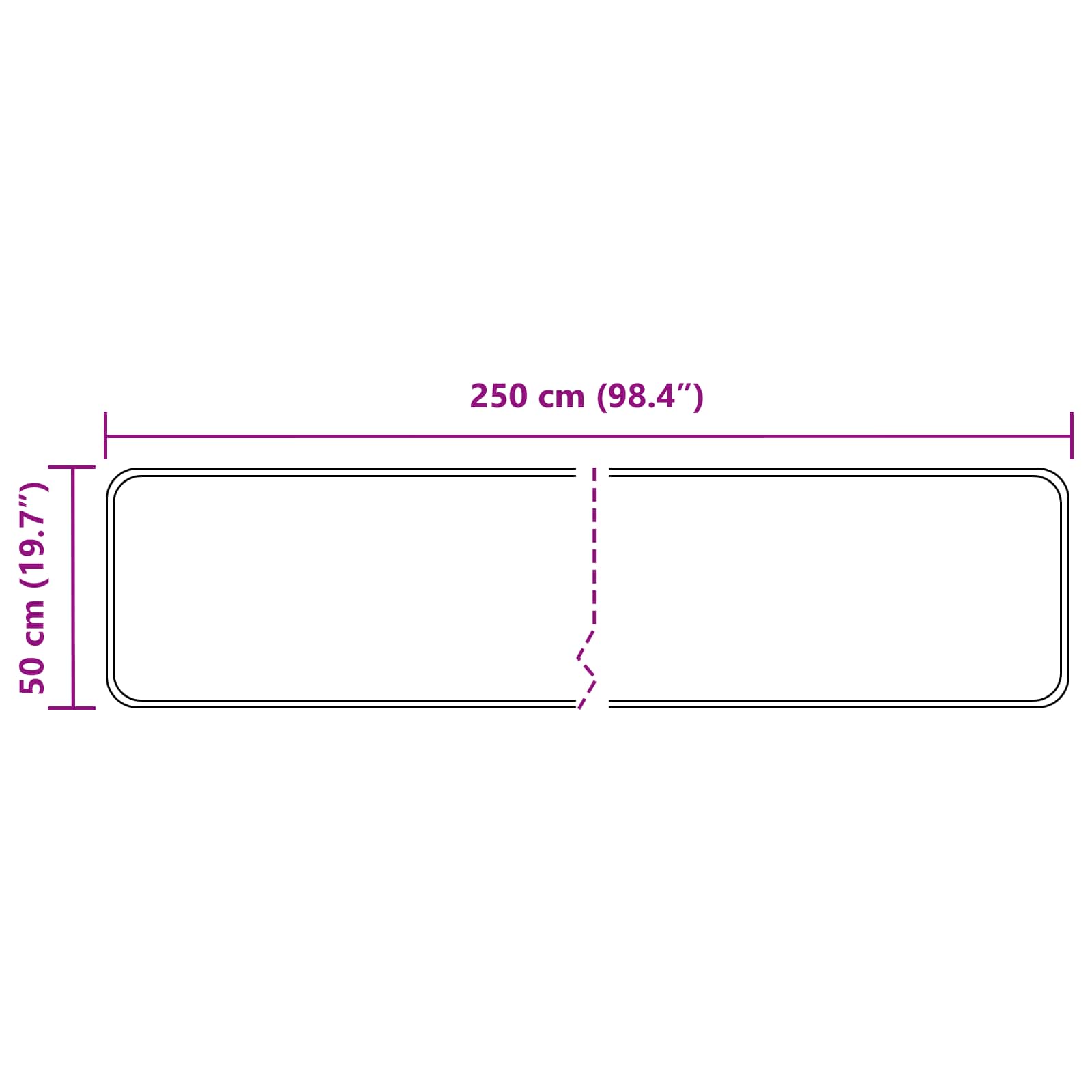 Χαλί Runner MARSA Γκρι 50 x 250 εκ. Πολυέστερ και PVC - Pakobazaar