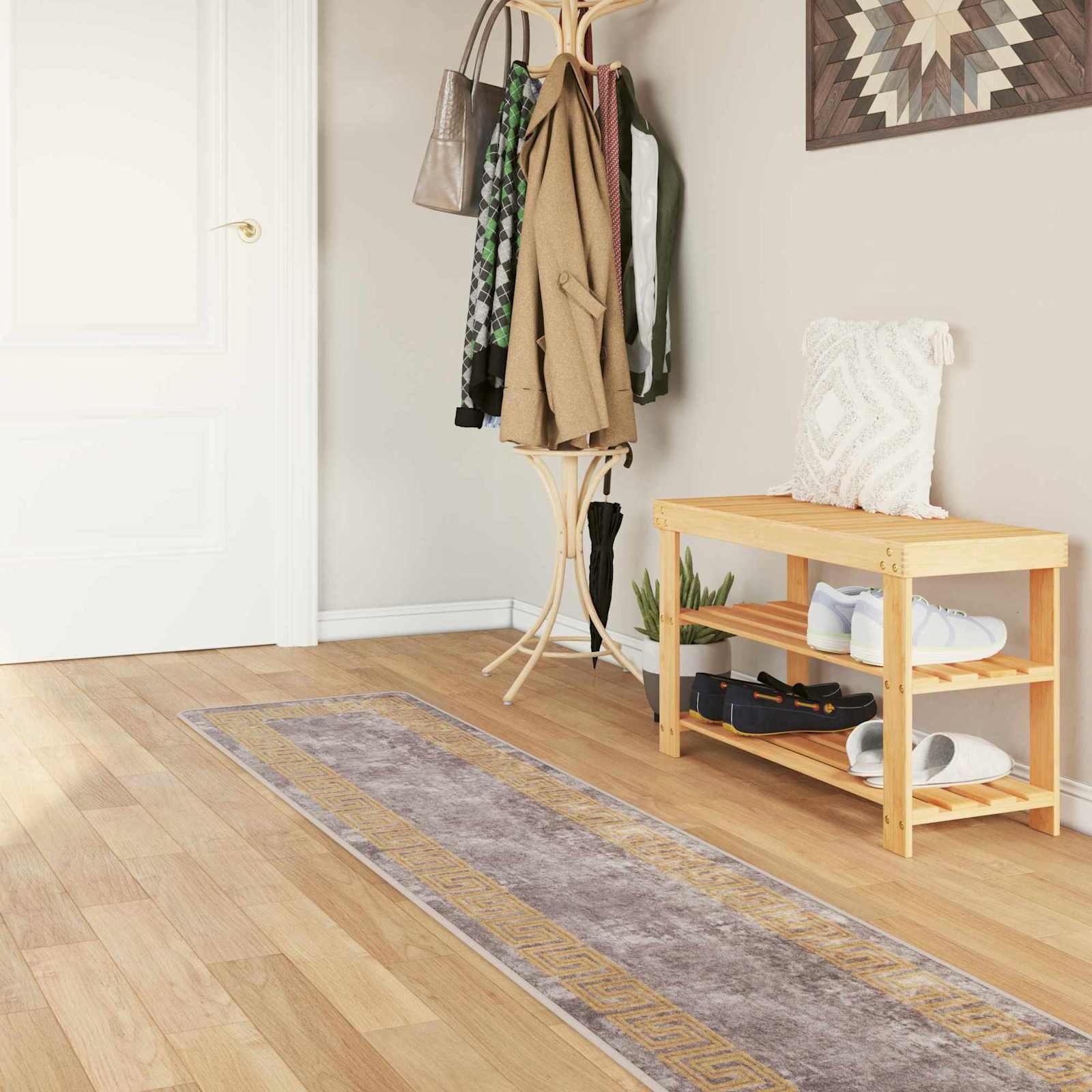 Χαλί Runner MARSA Γκρι 50 x 400 εκ. Πολυέστερ και PVC - Pakobazaar