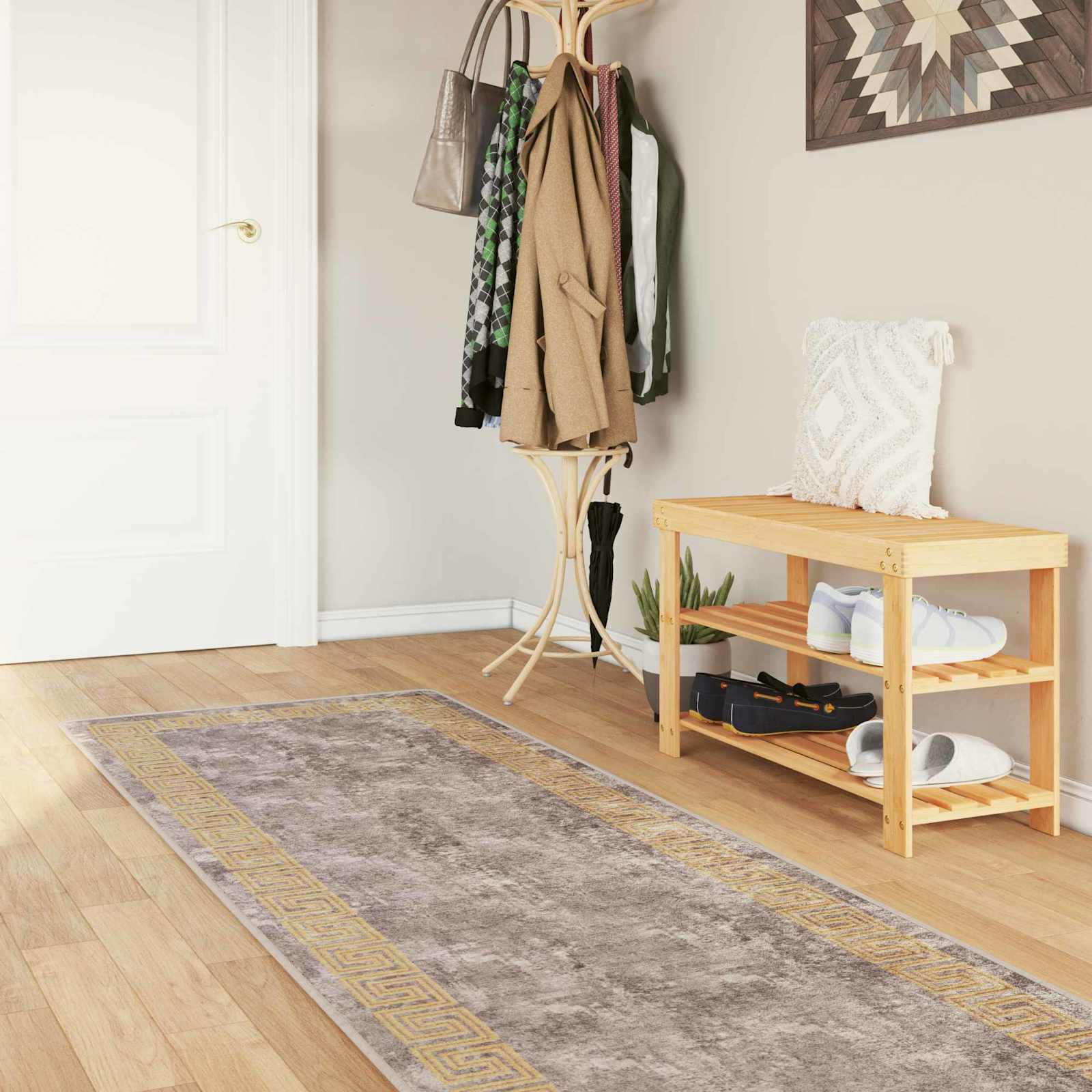 Χαλί Runner MARSA Γκρι 80 x 450 εκ. Πολυέστερ και PVC - Pakobazaar