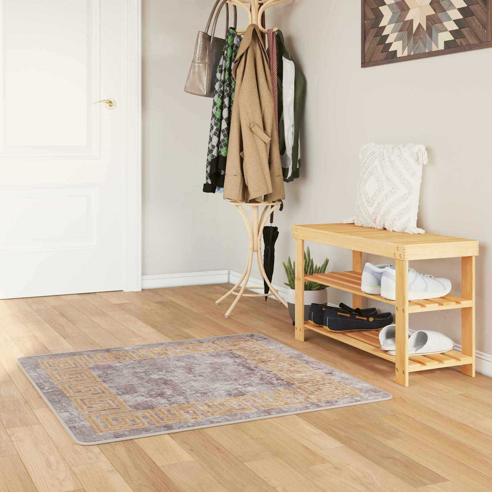 Χαλί Runner MARSA Γκρι 100 x 100 cm Πολυέστερ και PVC - Pakobazaar