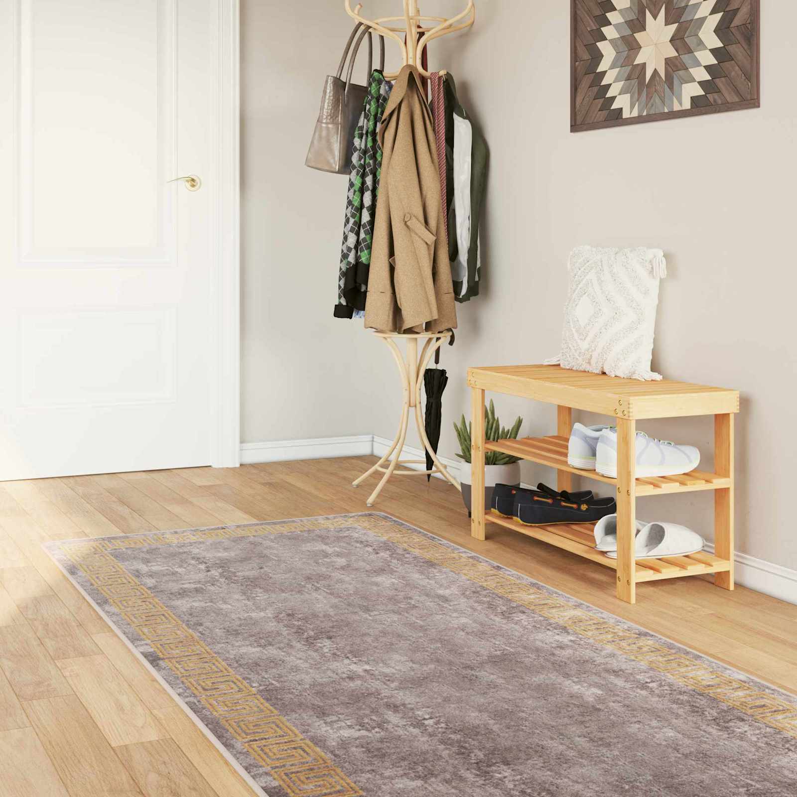 Χαλί Runner MARSA Γκρι 100 x 350 εκ. Πολυέστερ και PVC - Pakobazaar