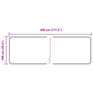 Χαλί Runner MARSA Γκρι 100 x 450 εκ. Πολυέστερ και PVC - Pakobazaar