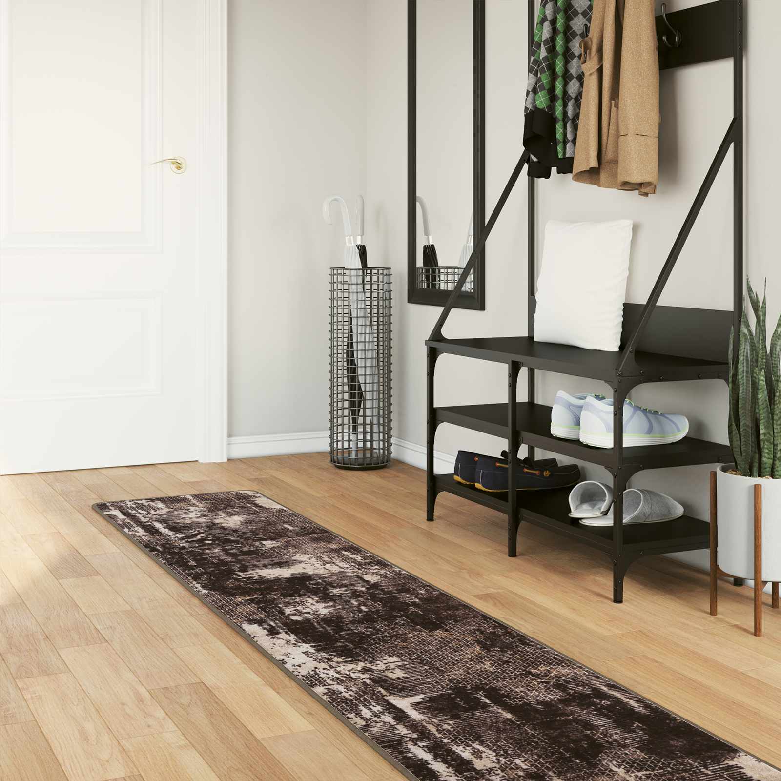 Χαλί Runner MARSA Μαύρο 50 x 400 εκ. Πολυέστερ και PVC - Pakobazaar
