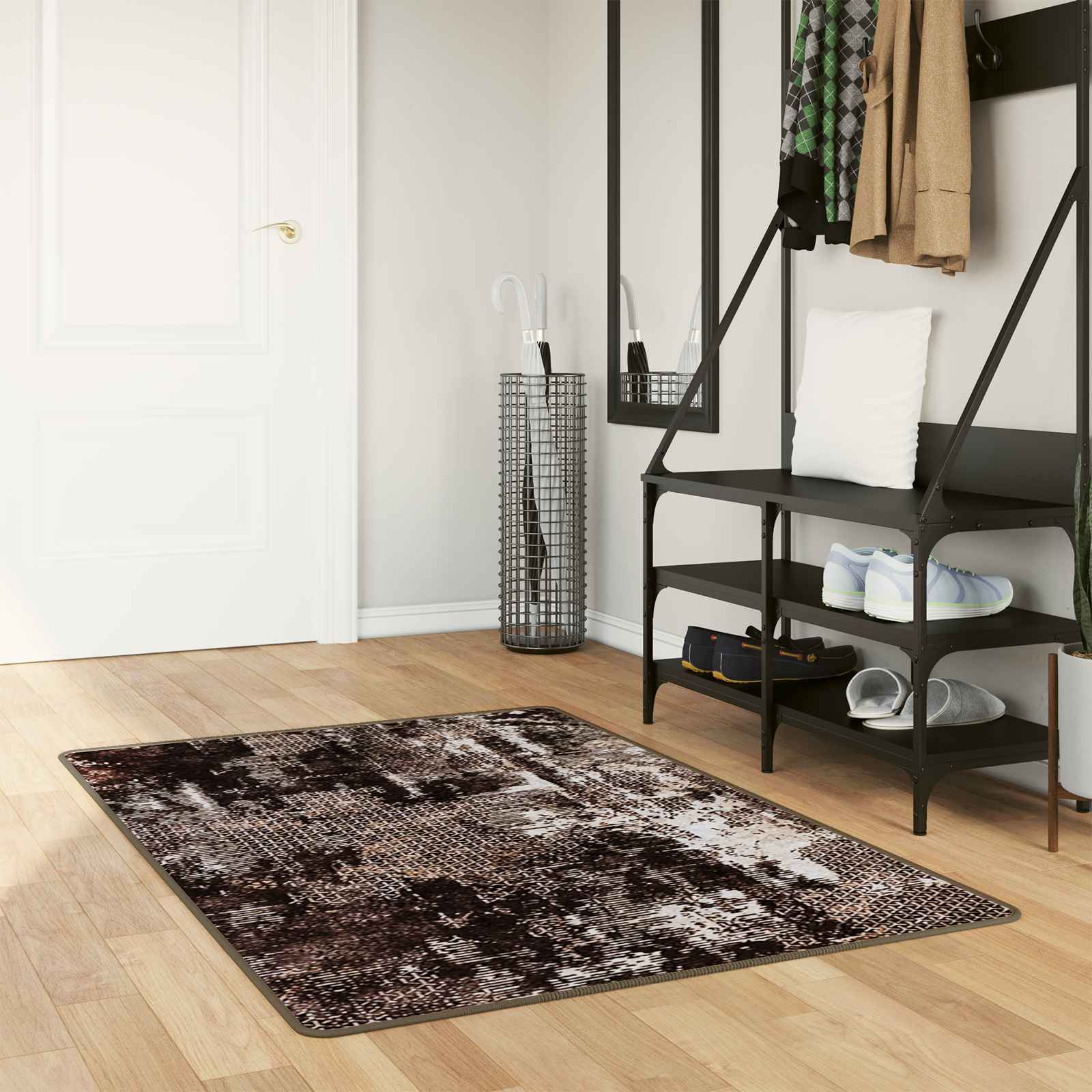 Χαλί Runner MARSA Μαύρο 80 x 200 cm Πολυέστερ και PVC - Pakobazaar