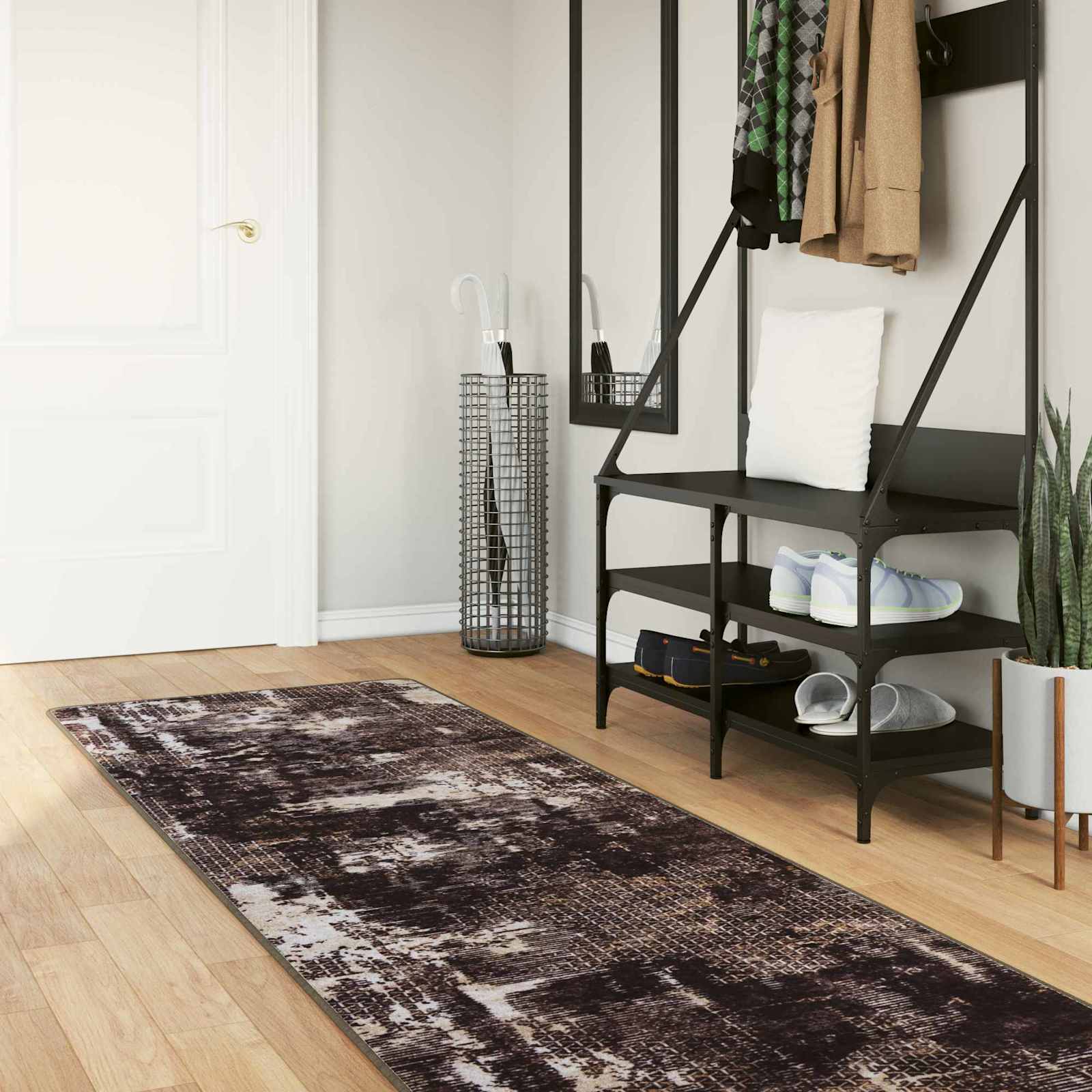 Χαλί Runner MARSA Μαύρο 80 x 400 εκ. Πολυέστερ και PVC - Pakobazaar