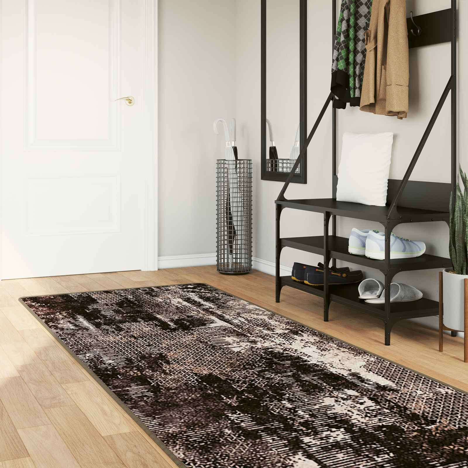 Χαλί Runner MARSA Μαύρο 100 x 300 cm Πολυέστερ και PVC - Pakobazaar