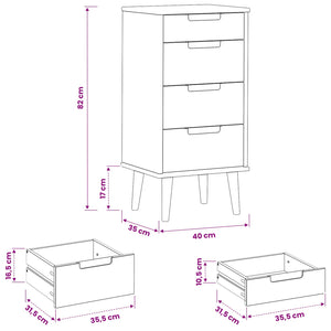 Κουτί με συρτάρια MOLDE Καραμέλα 40 x 35 x 82 εκ. - Pakobazaar