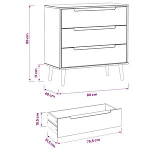 Κουτί με συρτάρια MOLDE Καραμέλα 80 x 40 x 80 cm - Pakobazaar