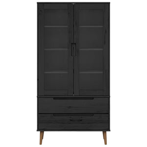 Γυάλινη Βαθιά Ντουλάπα Μαύρο 90 x 35 x 175 εκ - Pakobazaar