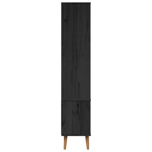Γυάλινη Βαθιά Ντουλάπα Μαύρο 90 x 35 x 175 εκ - Pakobazaar