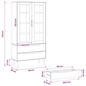 Γυάλινη Βαθιά Ντουλάπα Μαύρο 90 x 35 x 175 εκ - Pakobazaar