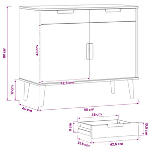 Πλαϊνό γραφείο MOLDE Καραμέλα 90 x 40 x 80 εκ - Pakobazaar