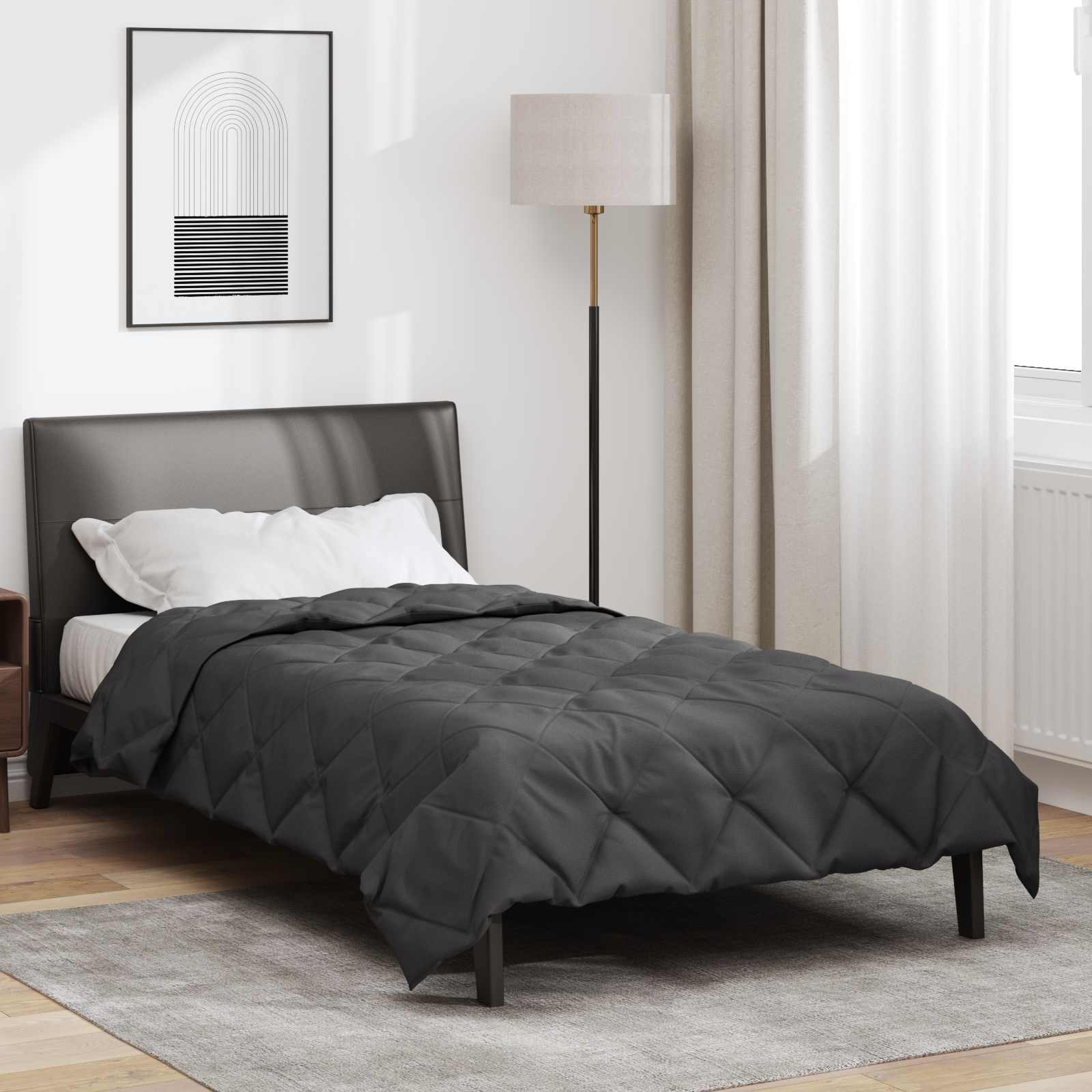 Καλοκαιρινό Παπλωματοθήκη Ανθρακί 220 x 135 εκ Μικροΐνες - Pakobazaar