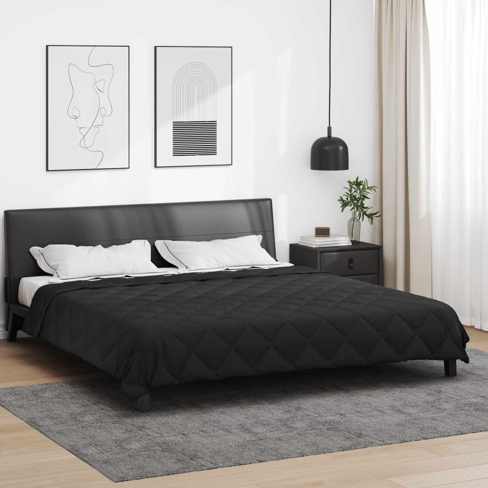 Καλοκαιρινό Παπλωματοθήκη 240 x 200 cm Καλοκαίρι Μαύρο