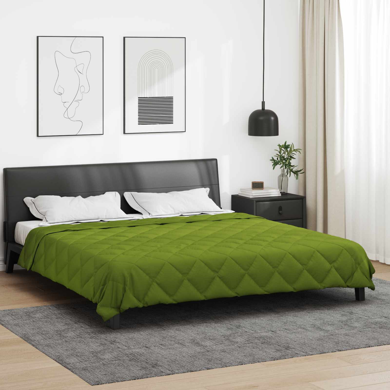 Κουβέρτα ολόκληρου του χρόνου Πράσινο 200 x 220 cm Μικροΐνες