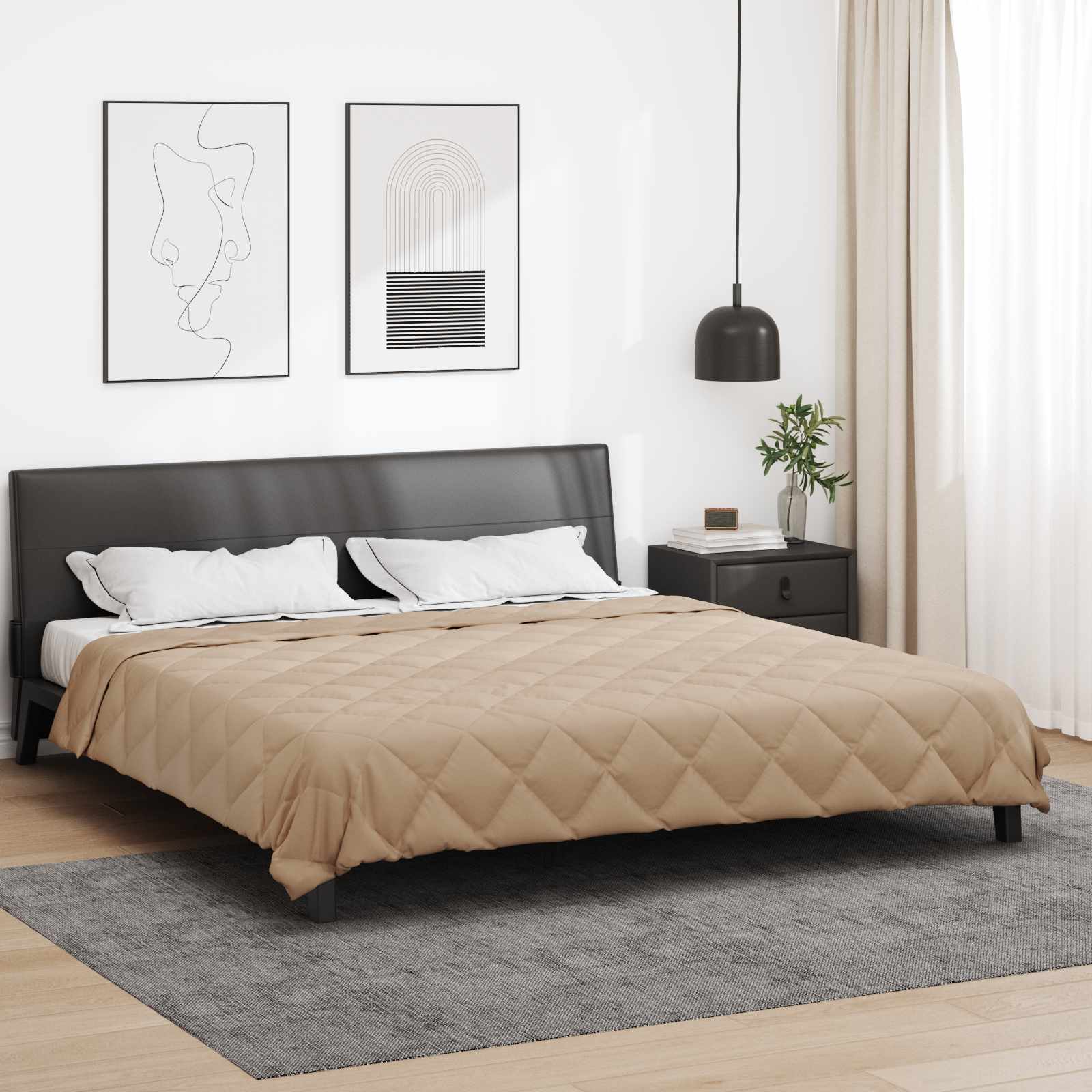 Κουβέρτα ολόκληρου του χρόνου Taupe 240 x 260 εκ. Μικροΐνες - Pakobazaar