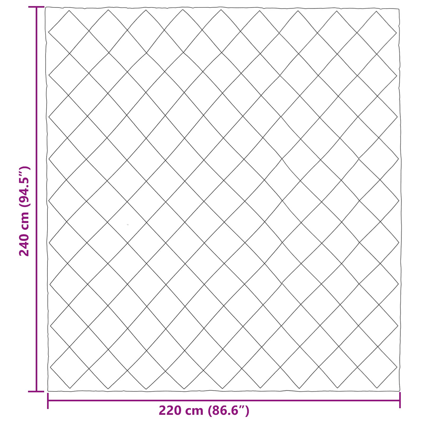 Κουβέρτα ολόκληρου του χρόνου Μαύρο 220 x 240 cm Μικροΐνες - Pakobazaar
