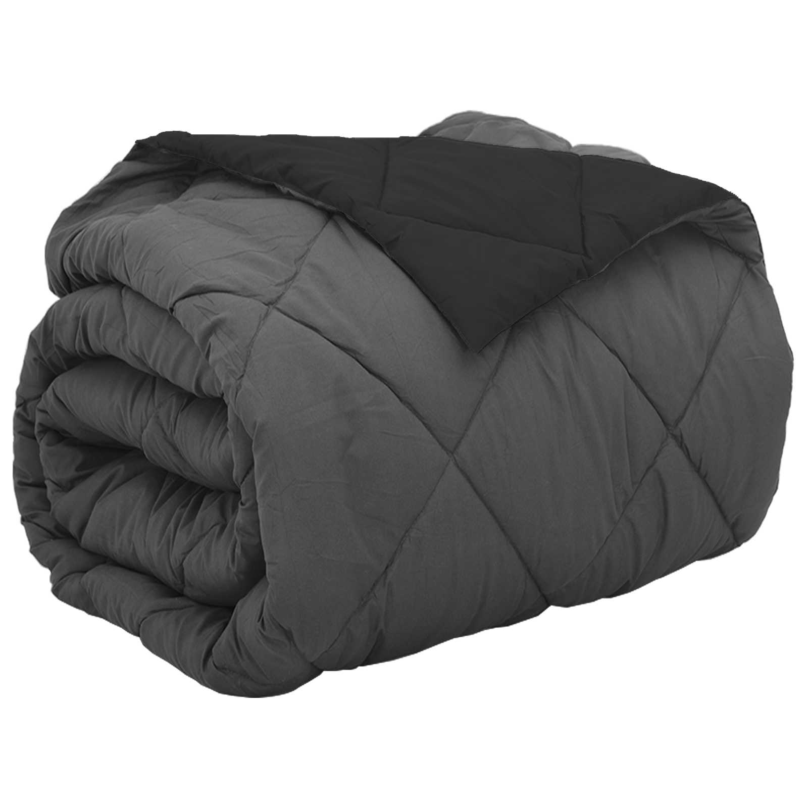 Κουβέρτα ολόκληρου του χρόνου Μαύρο και Ανθρακί 220 x 240 cm - Pakobazaar