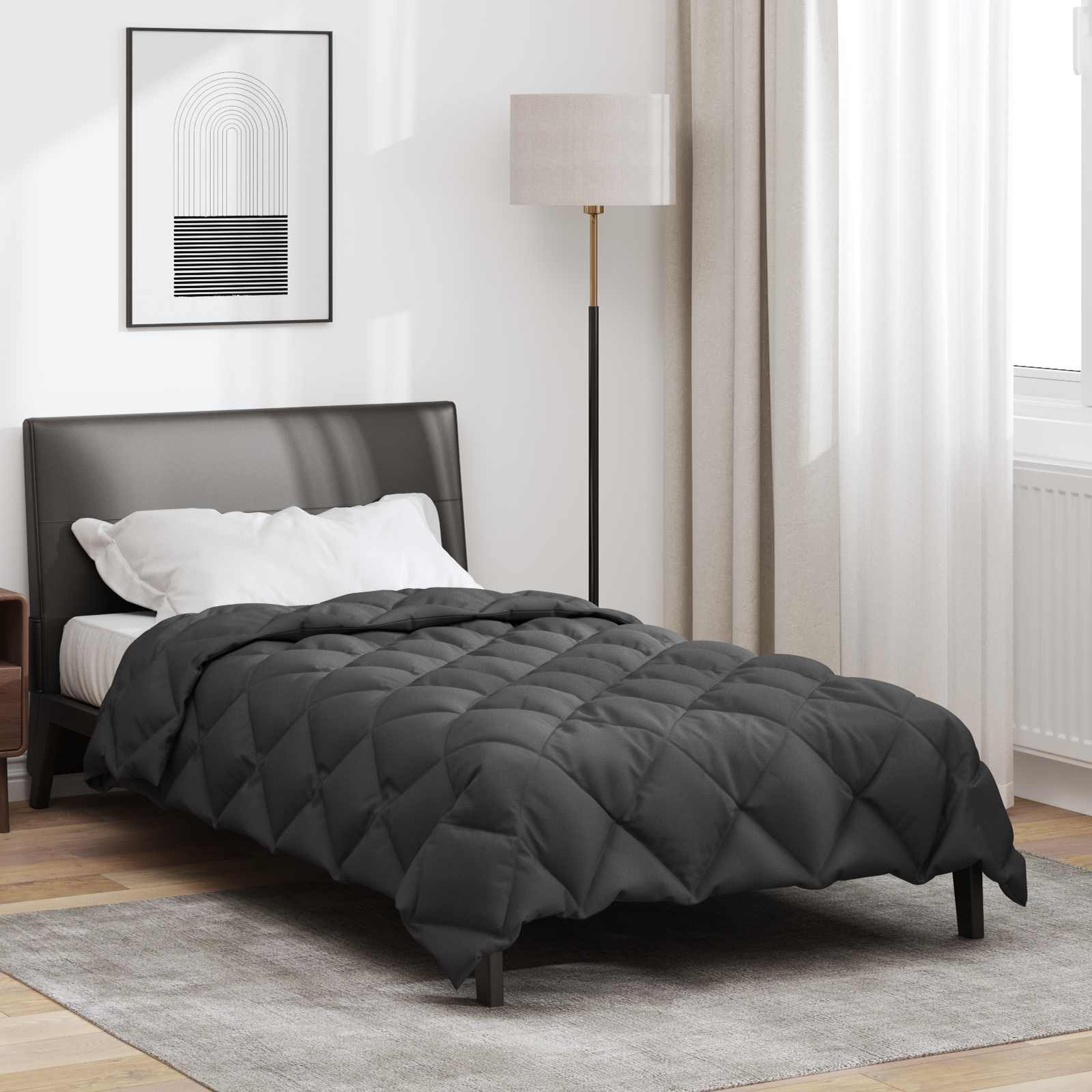 Χειμερινό Παπλωματοθήκη Ανθρακί 140 x 200 cm Μικροΐνες