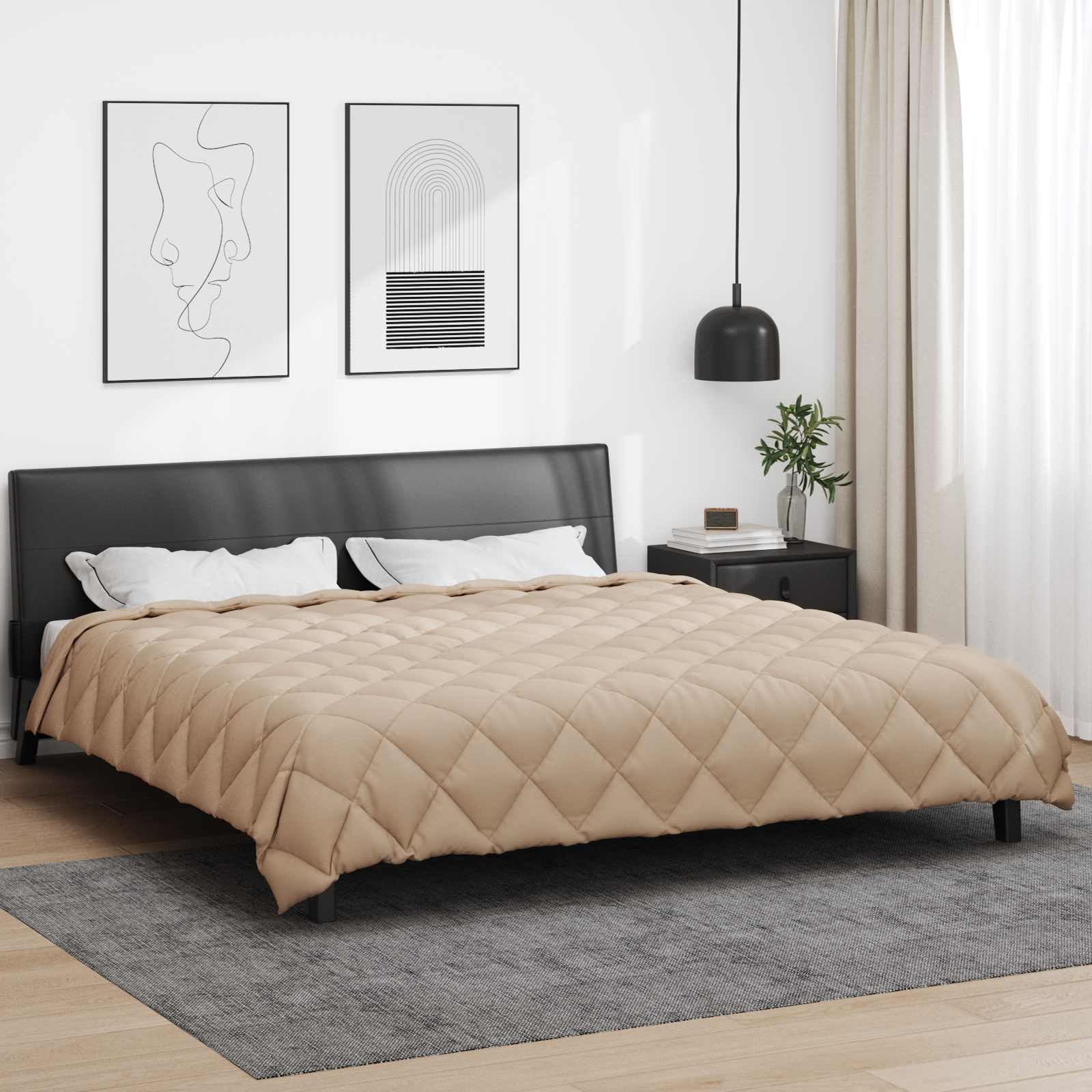 Χειμερινό Παπλωματοθήκη Taupe 240 x 260 εκ. Μικροΐνες - Pakobazaar