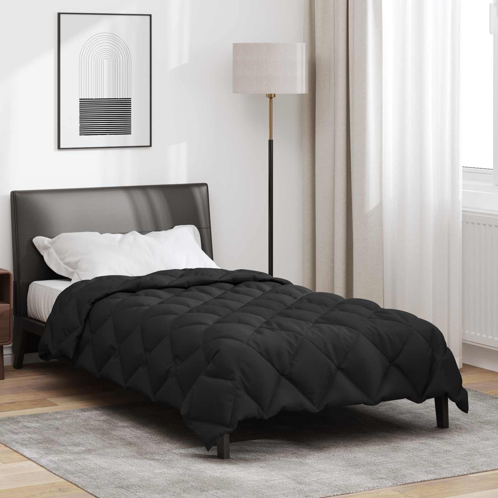 Χειμερινό Παπλωματοθήκη Μαύρο 155 x 220 cm Μικροΐνες