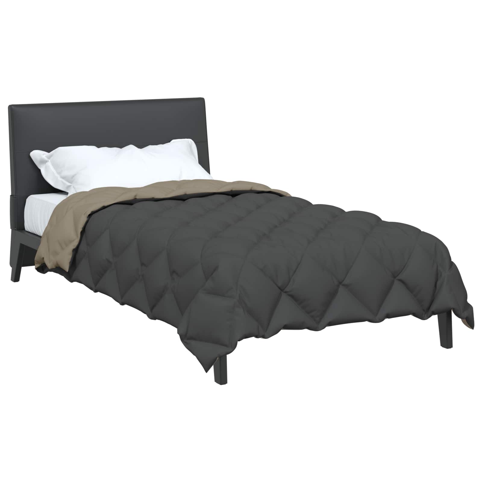 Χειμερινό Παπλωματοθήκη Ανοιχτό γκρι και Ανθρακί 155 x 220 cm