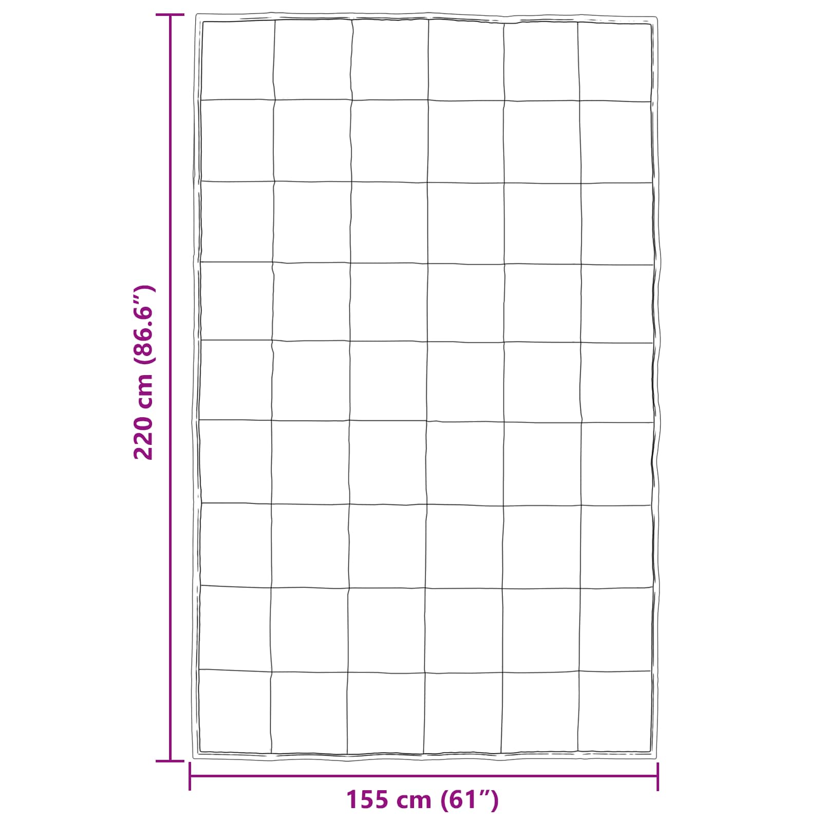 Κουβέρτα ολόκληρου του χρόνου Μαύρο 220 x 155 εκ