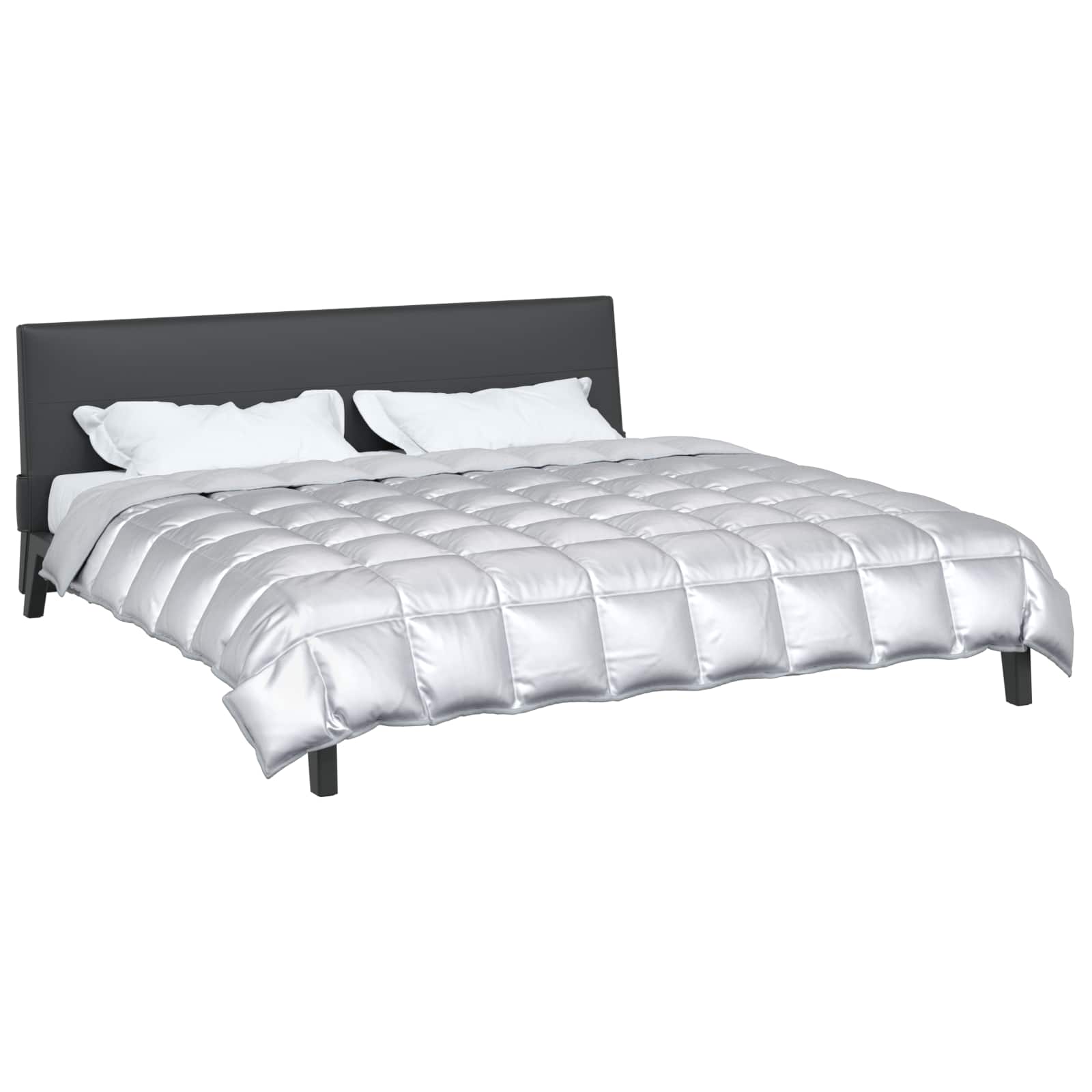 Χειμερινό Παπλωματοθήκη Ασημί 200 x 200 cm Σατέν και Μικροΐνες