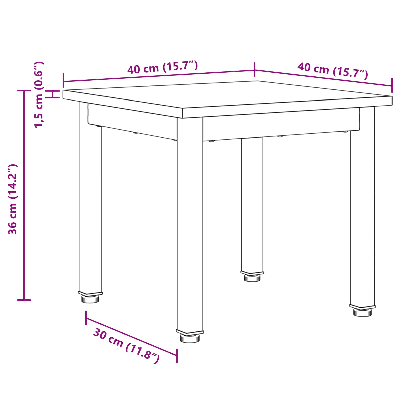 Τραπεζάκι σαλονιού Γκρίζο Σονομα 40 x 40 x 36 cm