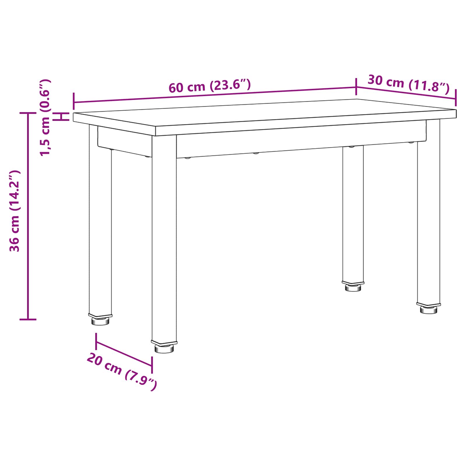 Τραπεζάκι σαλονιού Παλιό ξύλο 60 x 30 x 36 cm