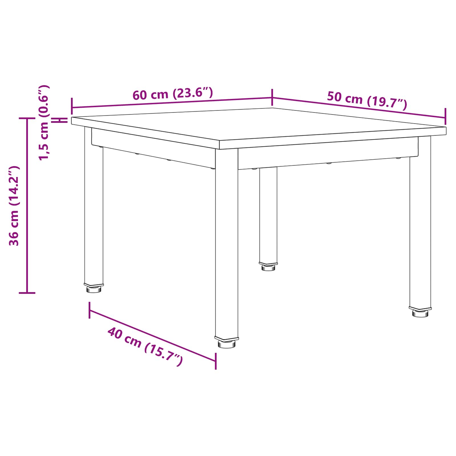 Τραπεζάκι σαλονιού Γκρίζο Σονομα 60 x 50 x 36 εκ