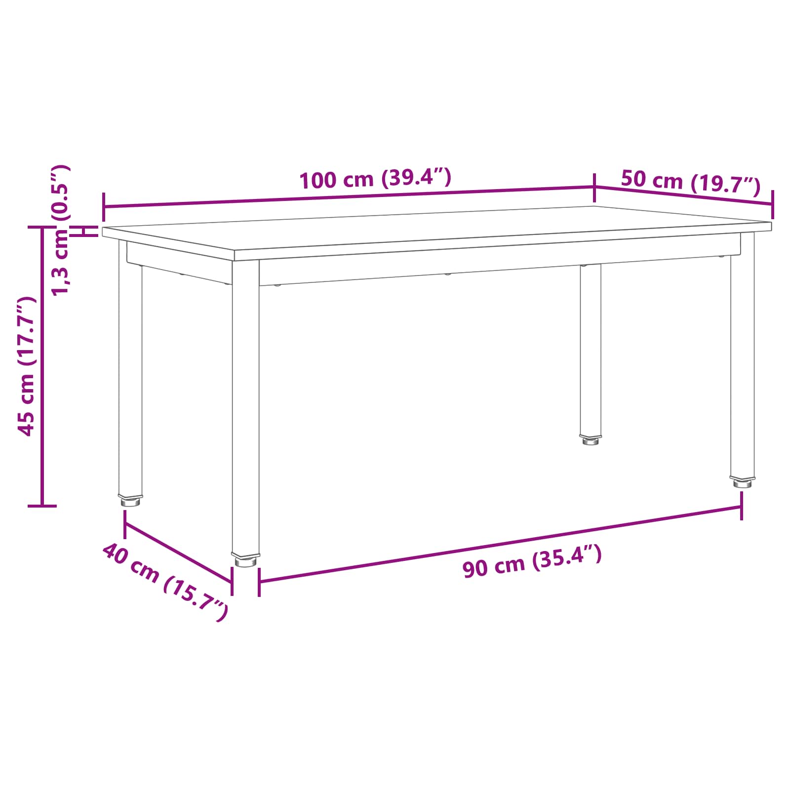 Τραπεζάκι σαλονιού Σονόμα 100 x 50 x 45 cm Επεξεργασμένο ξύλο