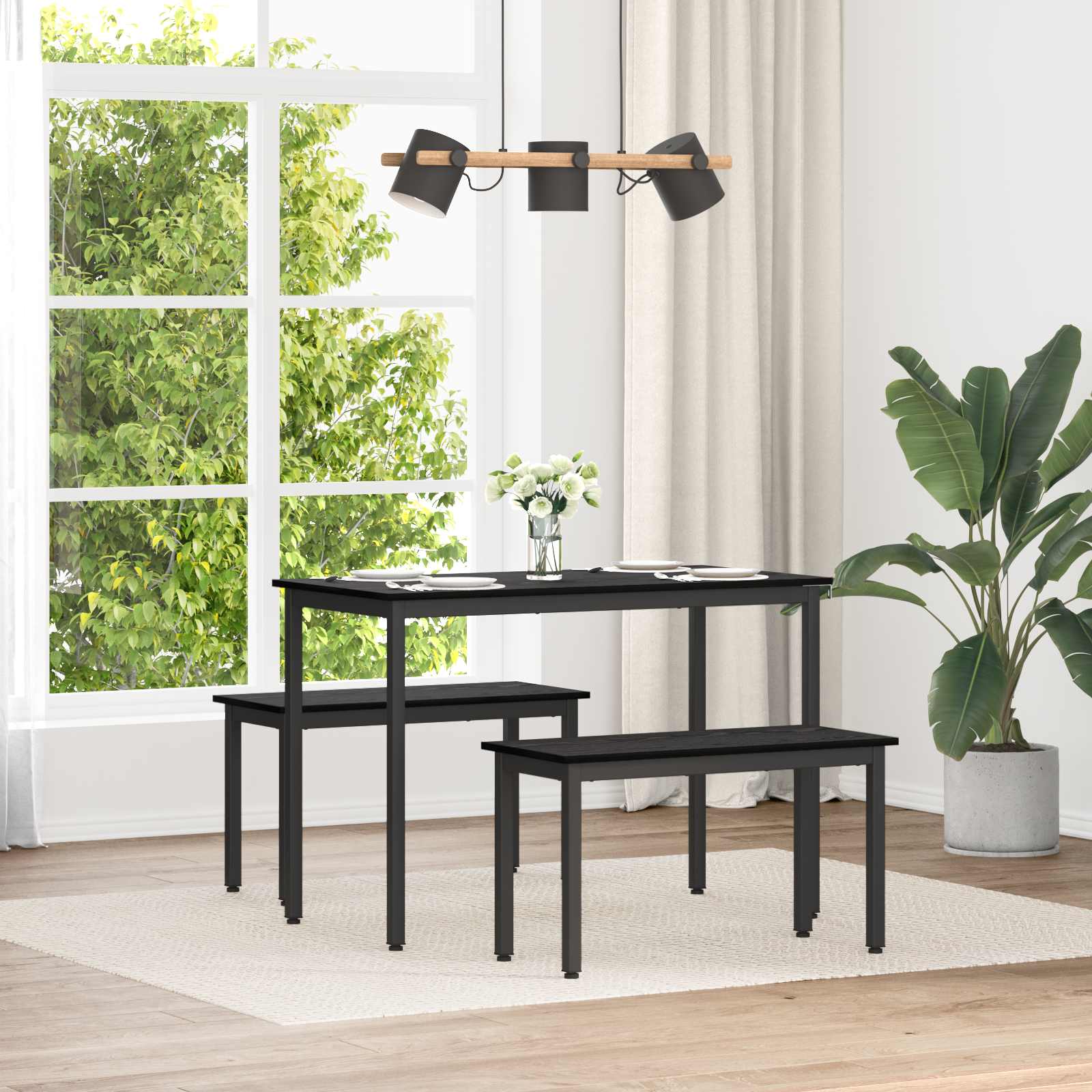παγκάκι Μαύρη Οξυά 80 x 35 x 45 cm Επεξεργασμένο ξύλο