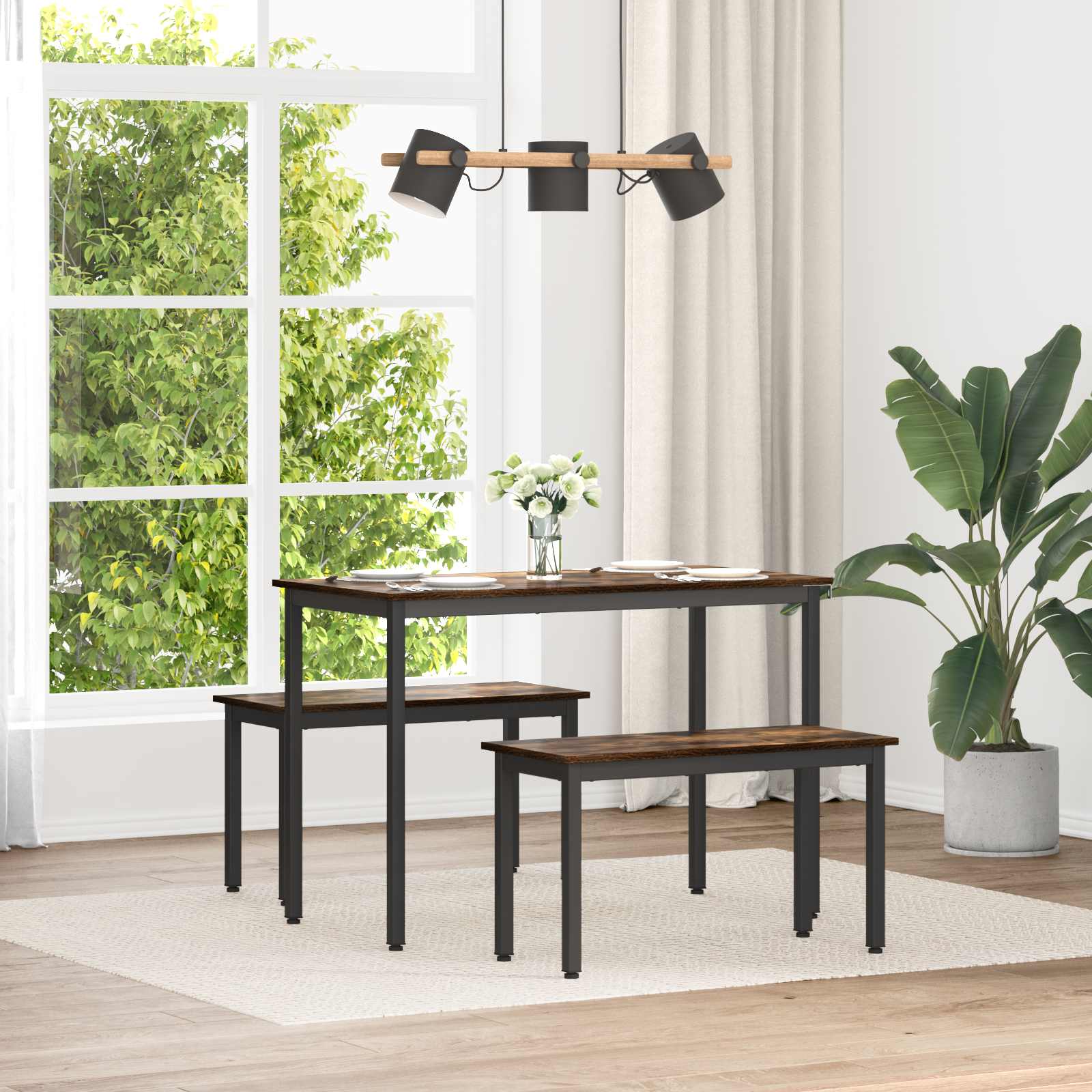 παγκάκι Καπνιστό Δρύς 80 x 35 x 45 cm Επεξεργασμένο ξύλο - Pakobazaar