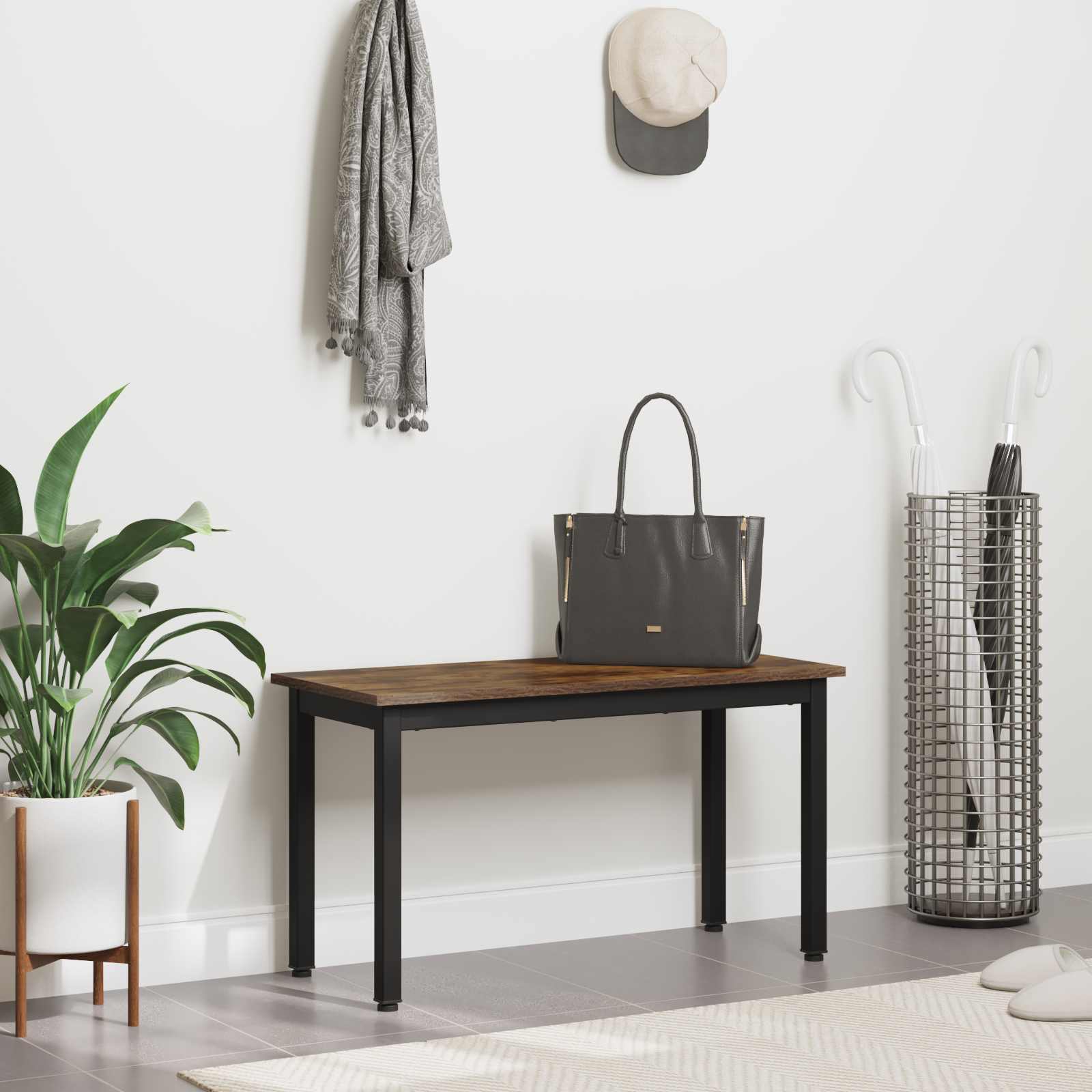 παγκάκι Καπνιστό Δρύς 80 x 35 x 45 cm Επεξεργασμένο ξύλο - Pakobazaar