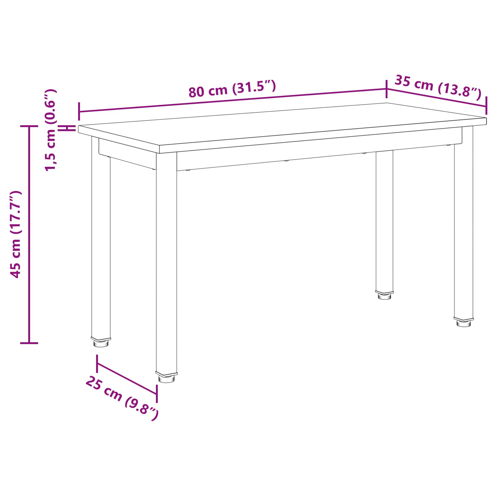 παγκάκι Καπνιστό Δρύς 80 x 35 x 45 cm Επεξεργασμένο ξύλο - Pakobazaar