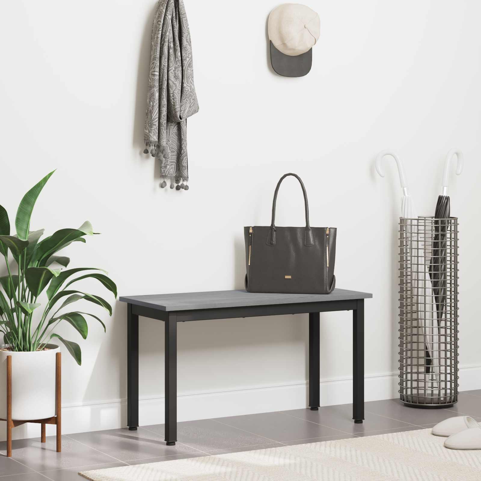 παγκάκι Γκρίζο Σονομα 80 x 35 x 45 cm Επεξεργασμένο ξύλο