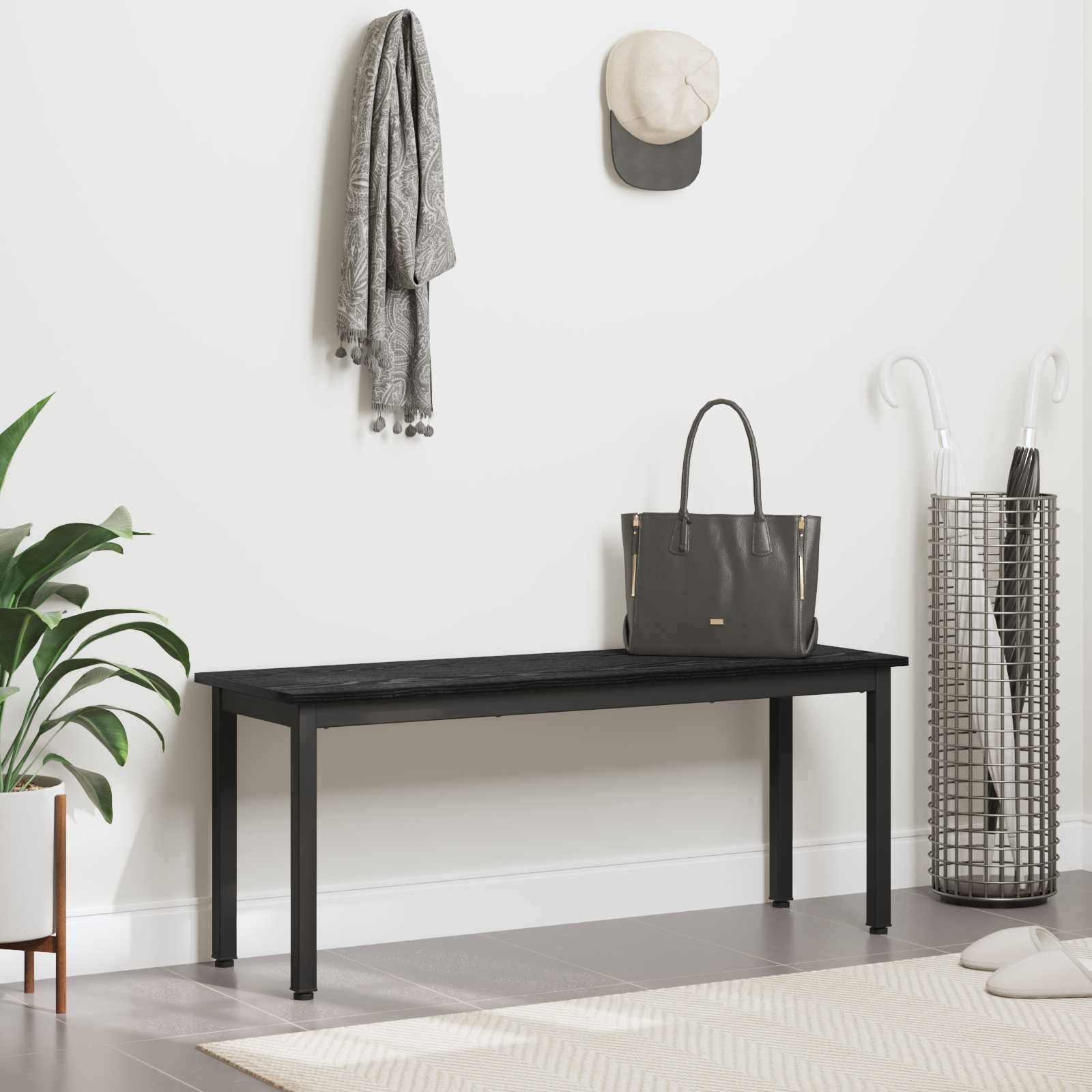 παγκάκι Μαύρη Οξυά 110 x 35 x 45 cm Επεξεργασμένο ξύλο - Pakobazaar