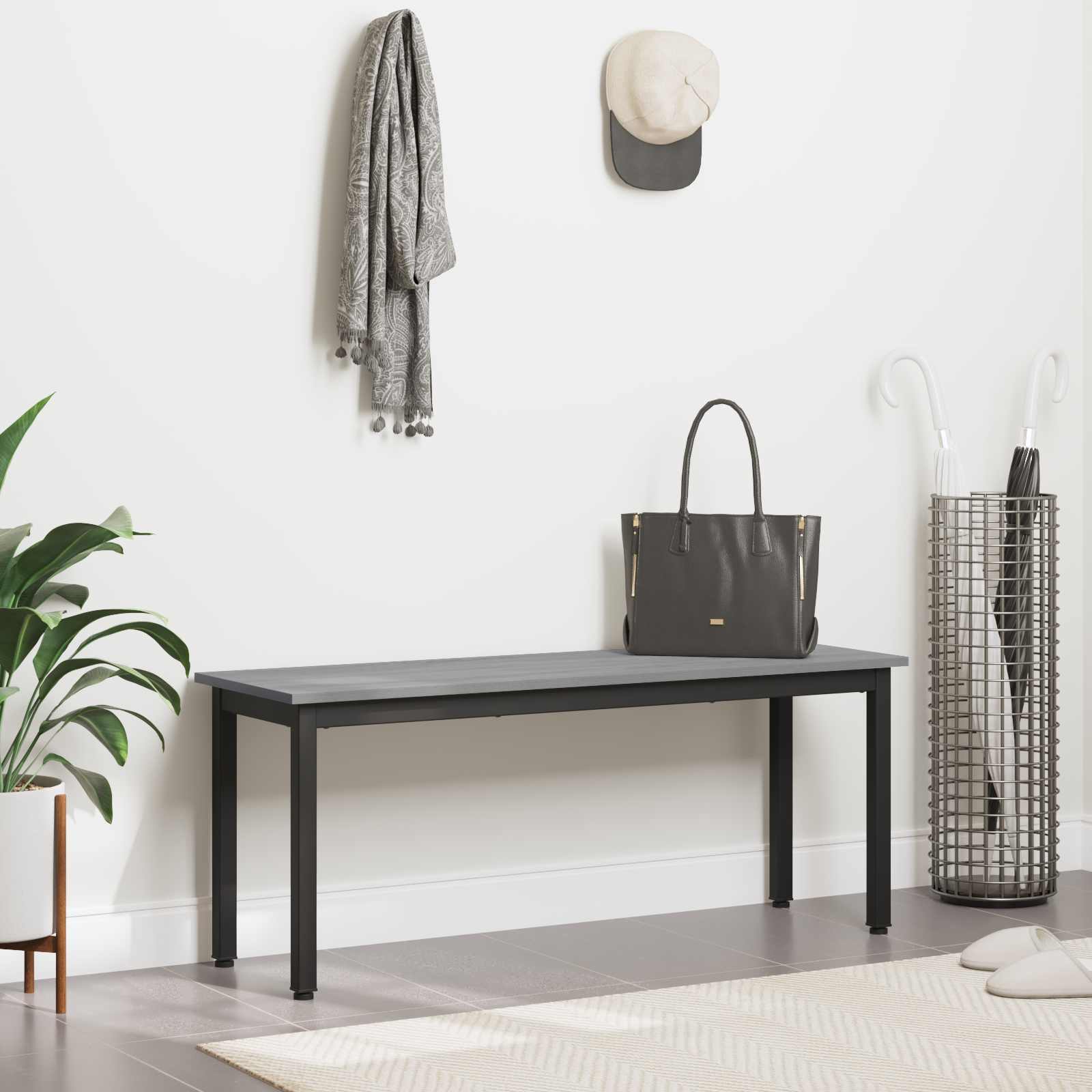 παγκάκι Γκρίζο Σονομα 110 x 35 x 45 cm Επεξεργασμένο ξύλο - Pakobazaar