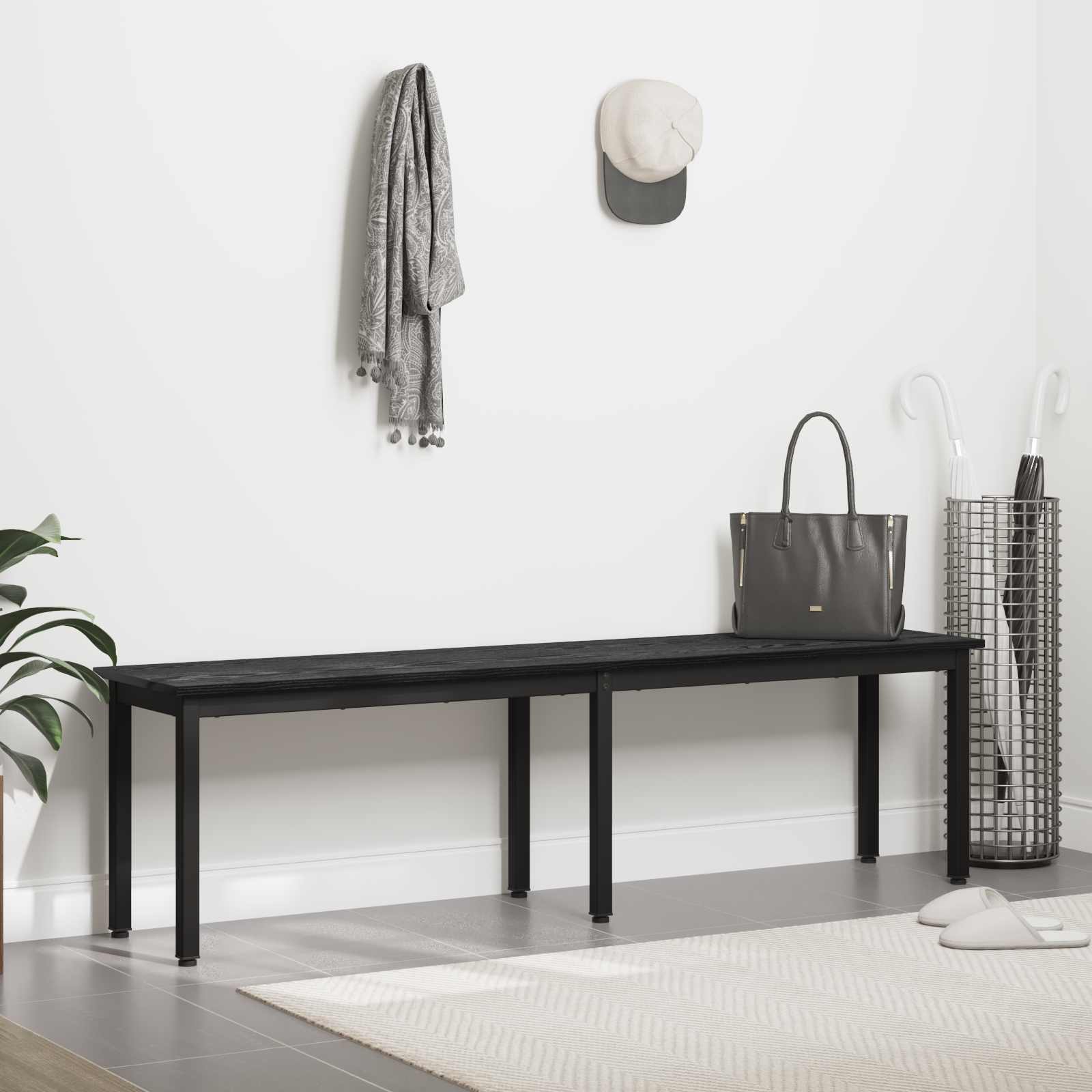 παγκάκι Μαύρη Οξυά 160 x 35 x 45 cm Επεξεργασμένο ξύλο - Pakobazaar