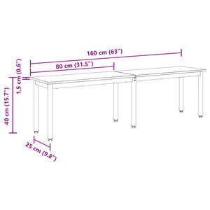 παγκάκι Σονόμα 160 x 35 x 45 cm Επεξεργασμένο Ξύλο - Pakobazaar