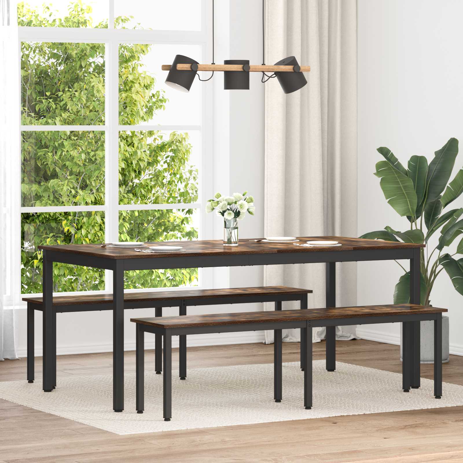 παγκάκι Καπνιστό Δρύς 160 x 35 x 45 cm Επεξεργασμένο ξύλο - Pakobazaar