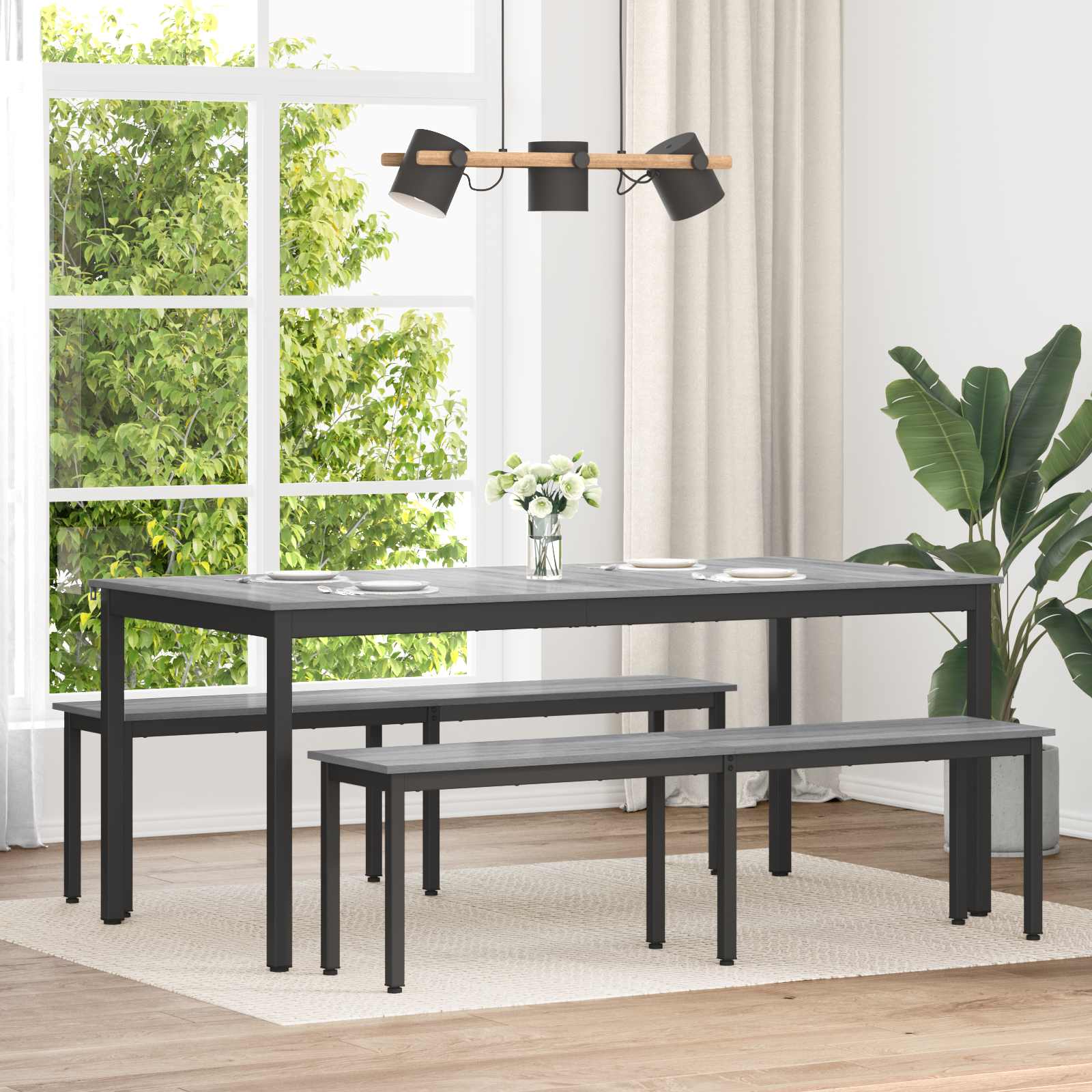 παγκάκι Γκρίζο Σονομα 160 x 35 x 45 cm Επεξεργασμένο Ξύλο